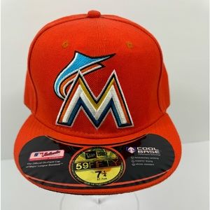 New Era 59Fifty Men's Cap MLB Miami Marlins Authentic Orange On Field Fitted Hat
